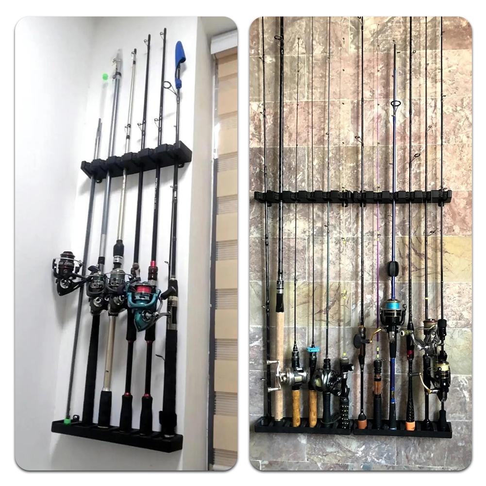 Horizontal Rod Rack,Fishing Rod Stand,Soft Wear-Resistant Rod Rests Holders,Vertical Rod Holder Secure Storage For 6 Fishing Rod