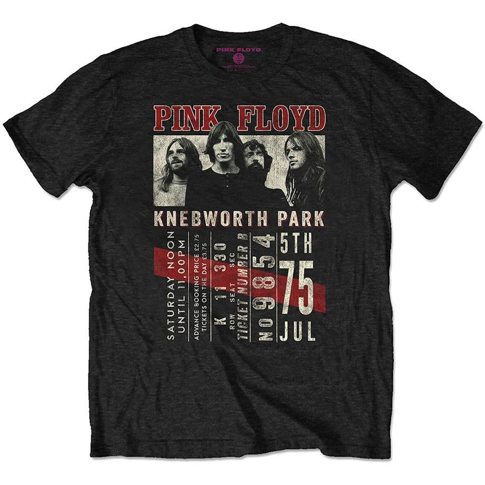 

Men s Pink Floyd Knebworth 75 Eco-Tee Vintage T-shirt Black 4XL