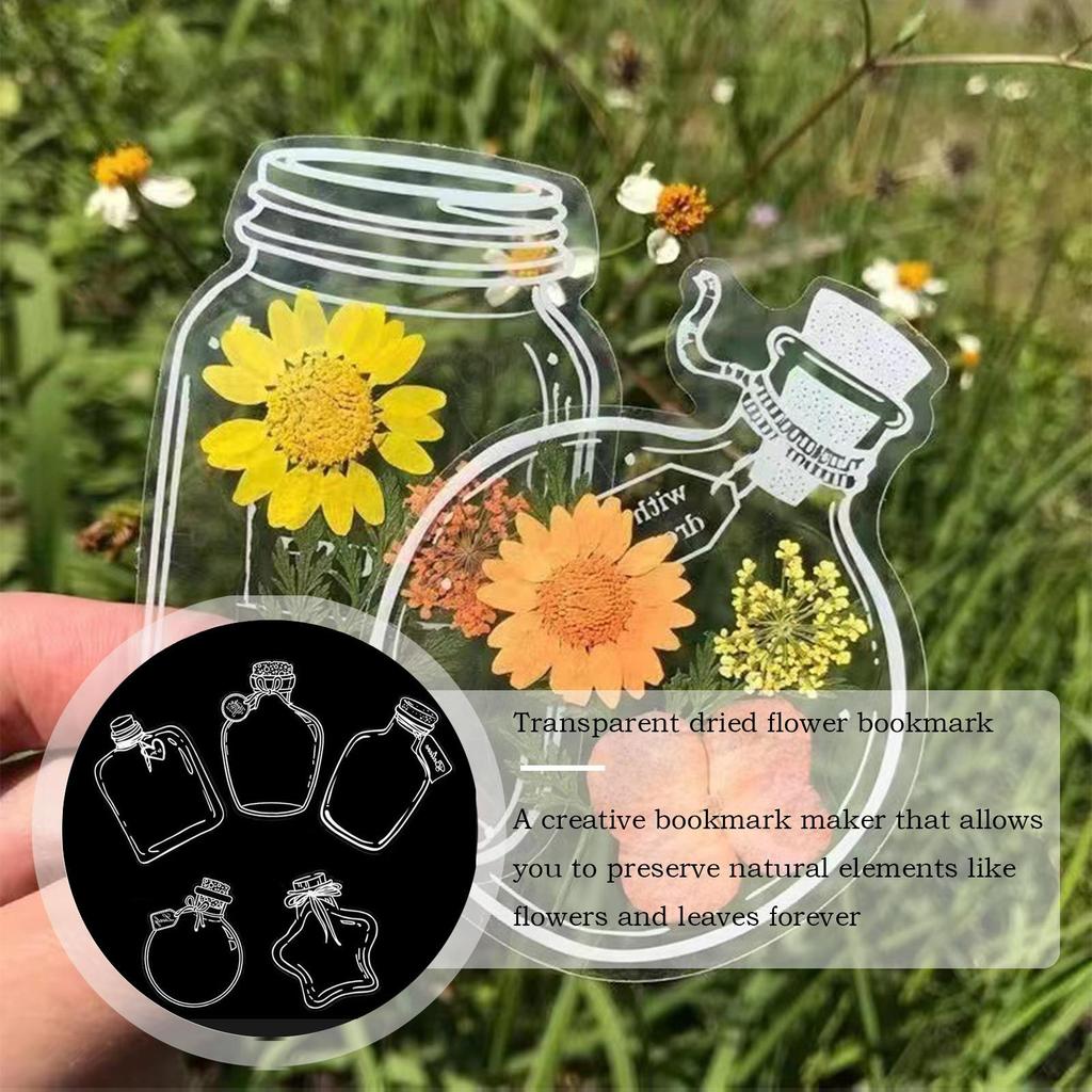 Dried Flower Bookmark Kit Pressed Flower Bookmark Making Set Jar Shape Botanical Specimen For Scrapbook Hobbyists Teachers