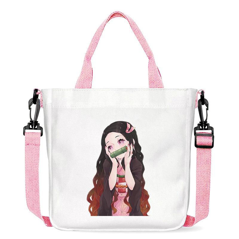 Borsa in Tela Stampata Crossbody Borsa a Mano Borsa a Spalla Fumetti Manga Giapponesi Nezuko Kamado Demon Slayer 7552
