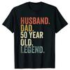 1975 Ehemann T-Shirts Lustig 50. Geburtstag für Männer Vintage Papa Geboren in Herren Mode T-Shirt 100% Baumwolle Locker Oversized T-Shirt
