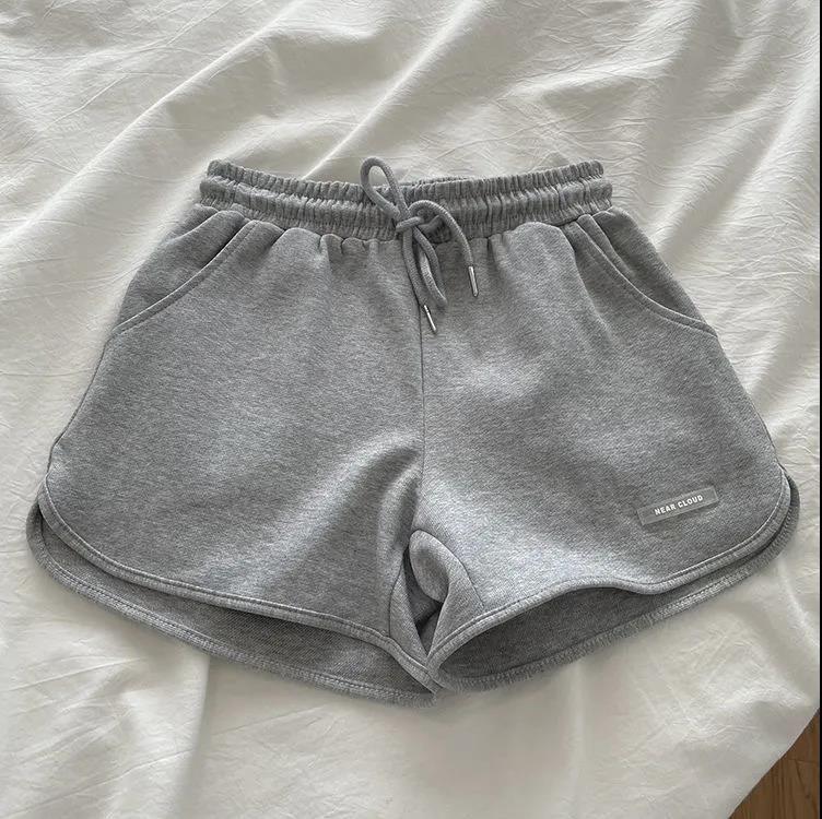 

Women s Summer High-Waist Casual Sports Shorts for Yoga and Fitness X-Large серый