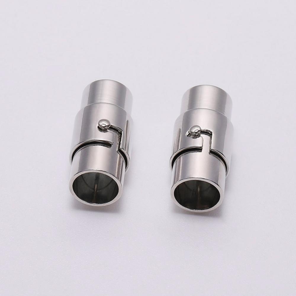 10pcs/lot 3 4 5 6 8 10mm Strong Magnetic Clasps With Locking Mechanism Leather Cord End Cap Connectors For DIY Jewelry Making