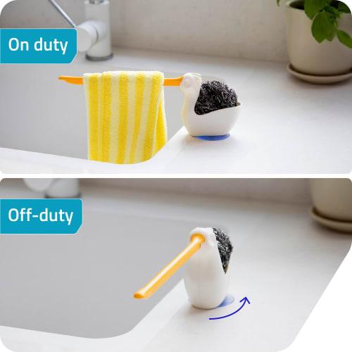 PELEG DESIGN Pelix Cloth & Sponge Holder, Pelican, for Sinks, Convenient Storage, Suction Cup, Kitchen Towel, 91757