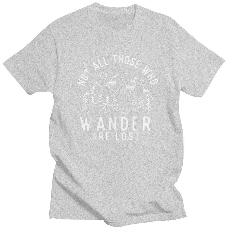 Custom Not All Who Wander Are Lost Camping T Shirt Men Short Sleeve Adventure Camping Tshirts Casual Tee 100 Cotton Tshirts
