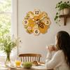 Honeycomb Floral Wall Clock Decorative Bee Motif Nature-Inspired