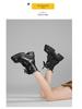 Women's British Style Lace-Up Ankle Boots - Genuine Leather, Thick Sole, Heightening, Autumn/Winter 2025