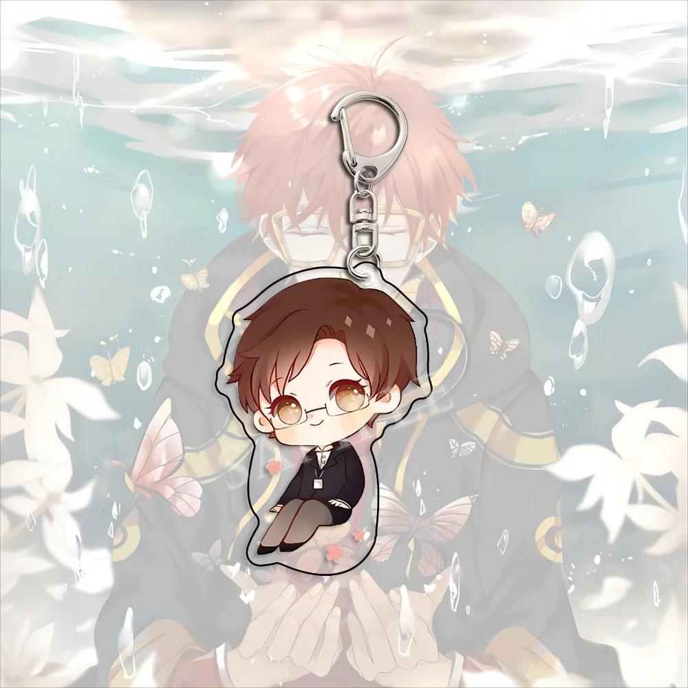 Anime Game Keychain Yoosung Zenny 707 Jumin Saeran Q Version Figures Keyring Bag Pendant Key Chain Friends Gift