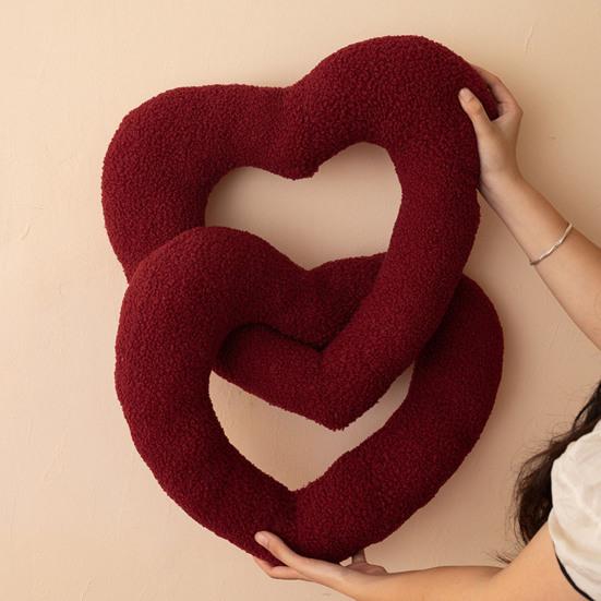 Red Love Knot Plush Pillow Sofa Chair Cushion Relaxing Atmosphere Pillow Wedding Valentine's Day Gifts for Couples
