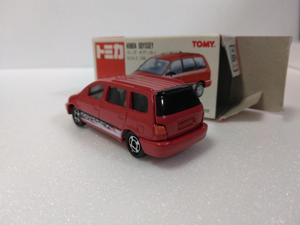 Tomica No. 46 Honda Odyssey 1/66 scale diecast car, red