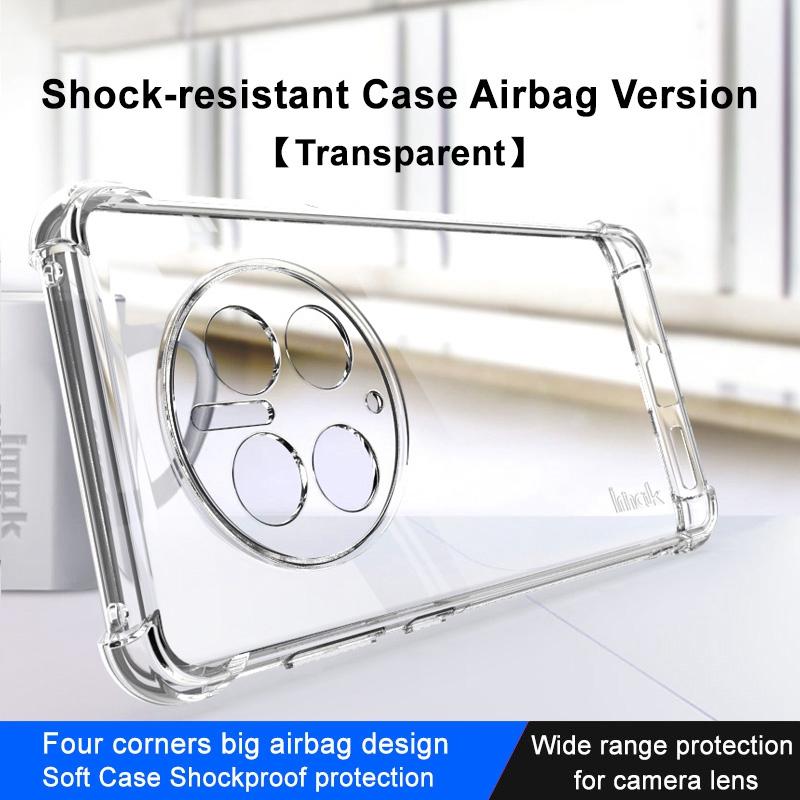 

IMAK For Huawei Mate 50 Pro 4G Clear Flexible TPU Phone Cover Four Corner Airbag Drop-proof Case Transparent Black