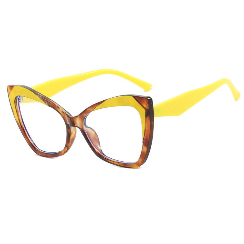 

Style Cat-Eye Stylish Shaped Color Blocking TR90 Frame Large Blue Light Blocking Light High Vision Glasses Deg 0 +15 +25 +35 +45 1.25