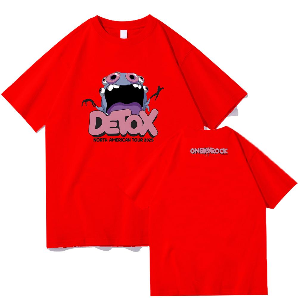 Rock Band ONE OK ROCK Monster Tee NORTH AMERICAN TOUR 2025 Clothing Men Women Fashion Hip Hop T-shirts Cotton Casual Streetwear XXL красный