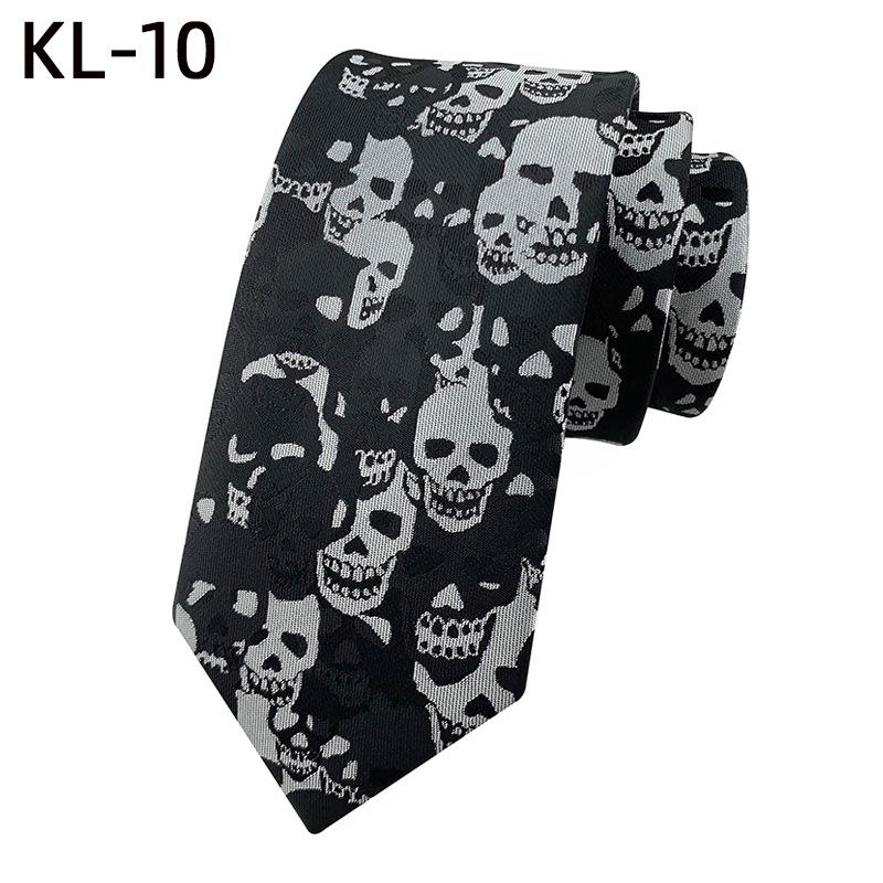 New 1200-Needle 6cm Narrow Skull Halloween Tie