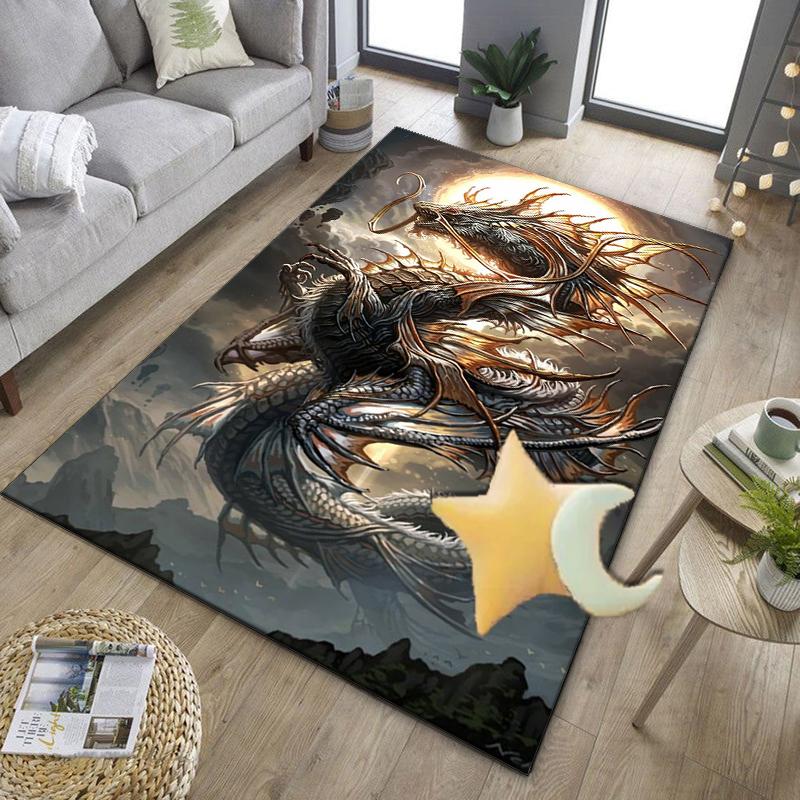 Mythical Dragon Flight Office Rug Chair Mat, Entryway Carpet, Suitable for Front Door, Bedroom, Living Room, Desk, Holiday Gift