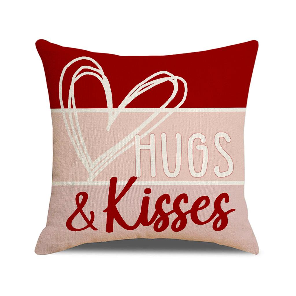 New Valentine's Day Pillow Cover Love Decoration Home Sofa Cushion Letter Print Bedside Cushion