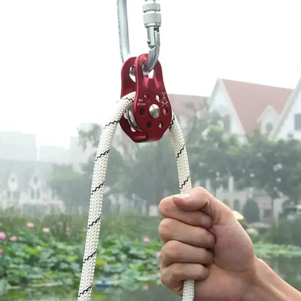Single Swivel Rope Rock Climbing Pulley Block 12mm Pulley Cableway Accessories Mountaineering