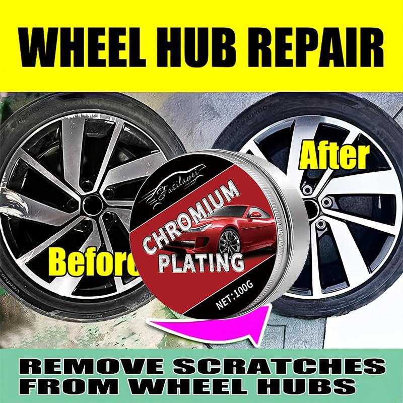 Universal Motorcycle Wheel Repair Paste 100g - Scratch and Fade Remover for Aluminum and Chrome Rims, Tire Polish In Black, Whit