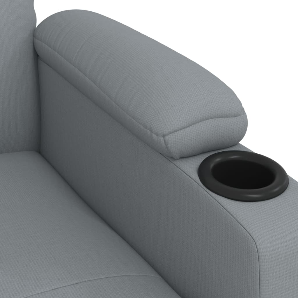 Electric Recliner Chair Light Grey Fabric