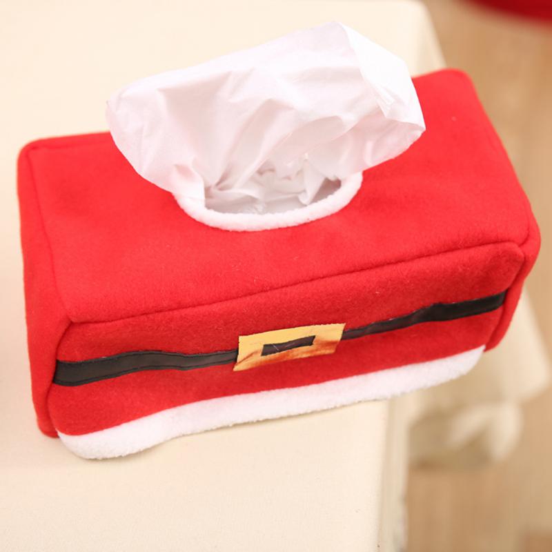 Navidad Noel High Quality Wonderful Tissue Paper Dispenser Christmas Decorations Xmas Tissue Box Cover Flannel New Year Red