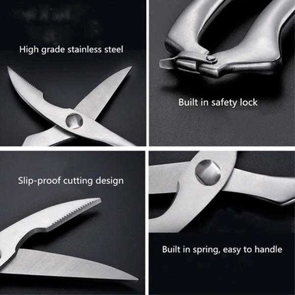All In 1 Stainless Kitchen Scissors Multifunction Strong Home Restaurant Food Shears