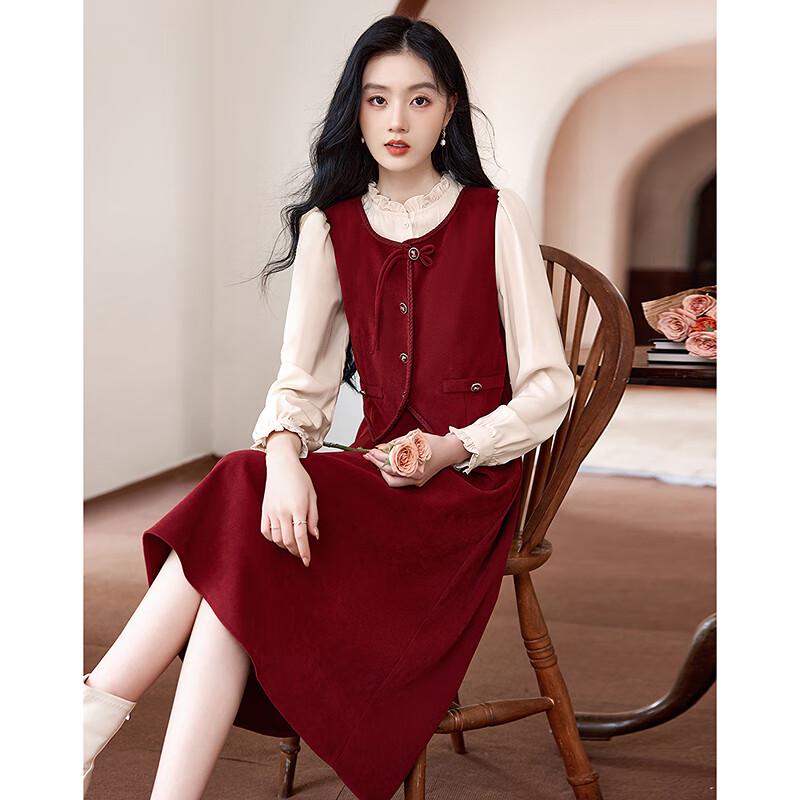 Women's Elegant Faux Three-Piece Midi Dress