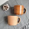 Wooden Mugs ECO Friendly Wood Drinking Cup with Handle for Coffee Tea Water Milk