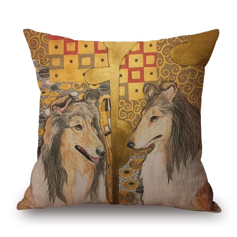 Lovely Cute Cartoon Klimt Style Cat Cushion Cover Bedroom Decorative Sofa Throw Pillow Case
