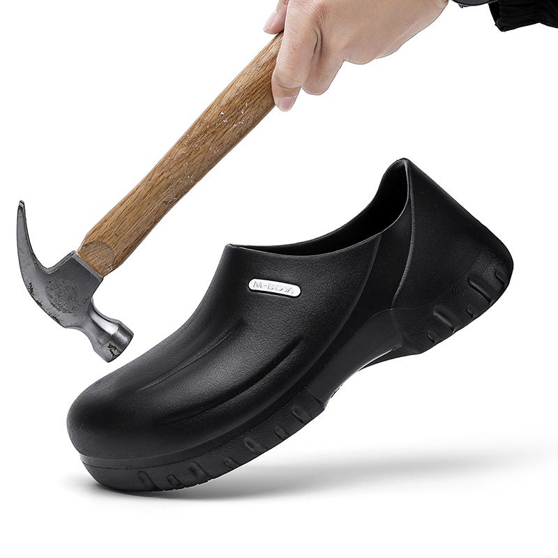 Professional Kitchen Safety Clogs Waterproof Chef Work Shoes with Steel Cap Toe Industrial Working Non-Slip Wide Box Anti-Skid