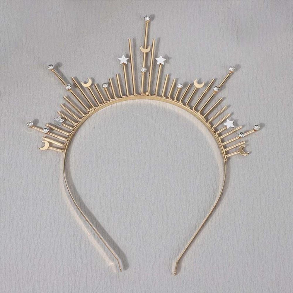 Gothic Spiked Hair Hoop Headpiece Renaissance Cosplay Headband Women Glory Sun Crown  Wedding