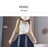 Dark Blue Ice Silk High-Waisted Skirt Shorts for Women with Free Belt - Summer 2026, Lazy Style, Slimming, Seven-Point Length