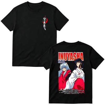 2026 Neuer Japanischer Anime Inuyasha Higurashi Kagome Grafikdruck Unisex Kurzarm-T-Shirt, Baumwolle Lässig Streetwear Oberteil