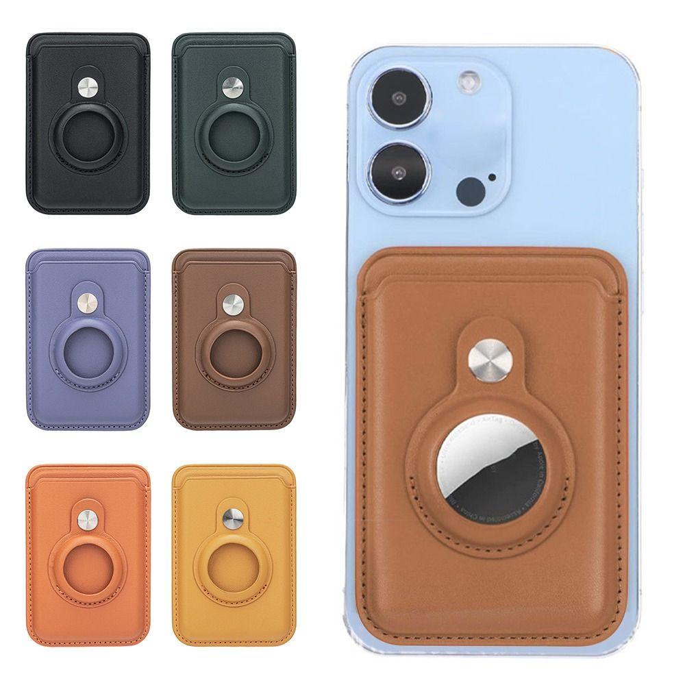 Universal RFID Blocking Magnetic Card Holder Anti-theft Leather Wallet Stand Safety Phone Card Bag for Magsafe Wallet