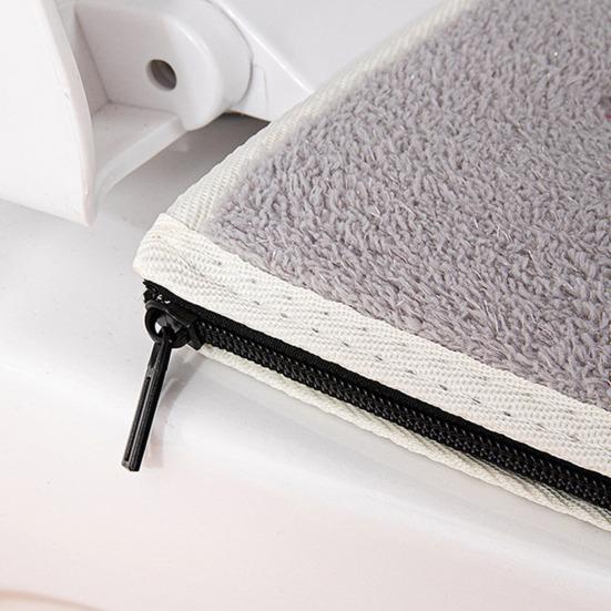 Toilet Seat Cover Soft Stretchable Non-Slip Washable Pad Round Elongated Square Toilet Seat Mat Wrinkle Resistant Toilet Seat