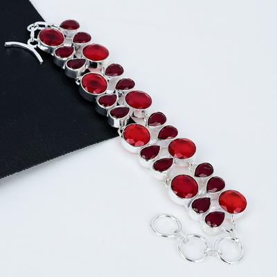 Red Ruby Bracelet Red Ruby Gemstone Handmade 925 Sterling Silver Bracelet Red Ruby Jewelry Bracelet For Gift Red Ruby Jewelry For Mother
