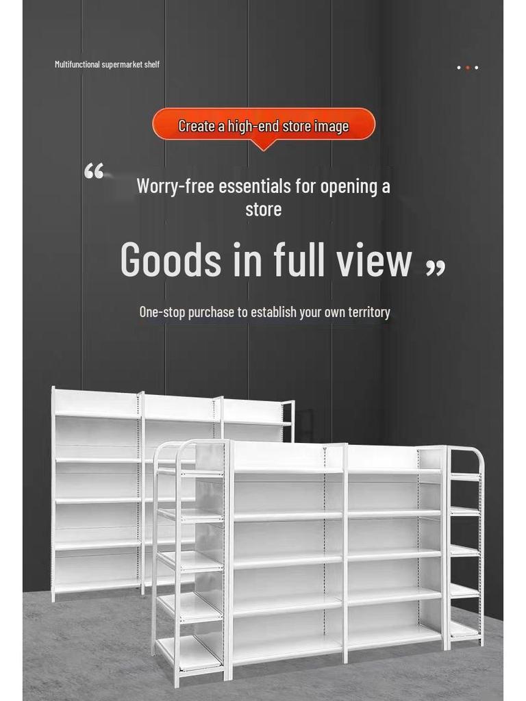 Thicker Multi-Layer Store Display & Storage Racks - Single/Double-Sided Shelves for Convenience Stores & Pharmacies