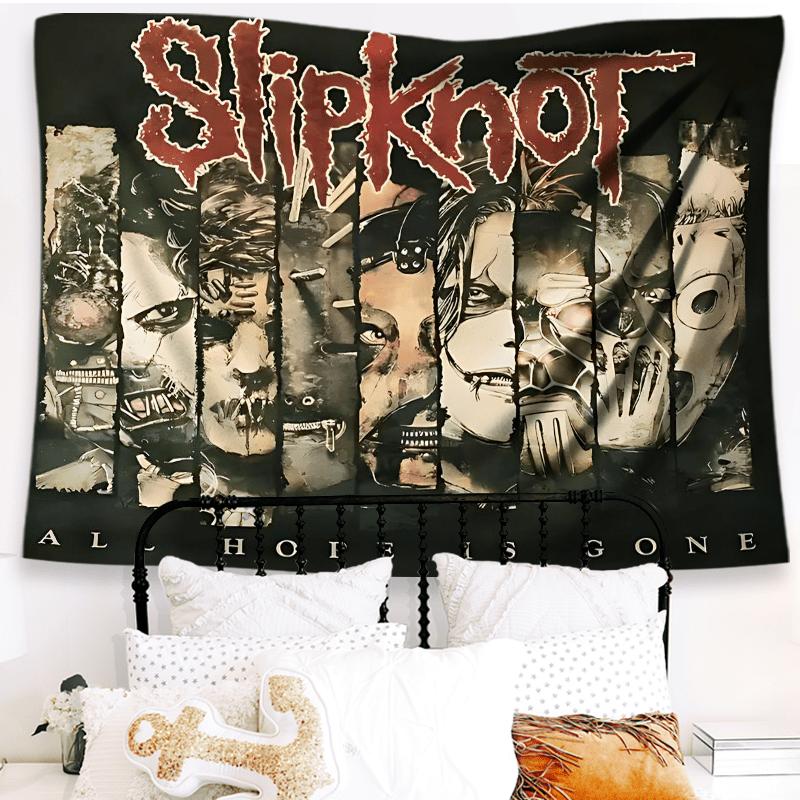 1pc Slipknot All Hope Is Gone Band Print Tapestry 2D Polyester Wall Hanging Heavy Metal Music Decor Tapestry Gift for Rock