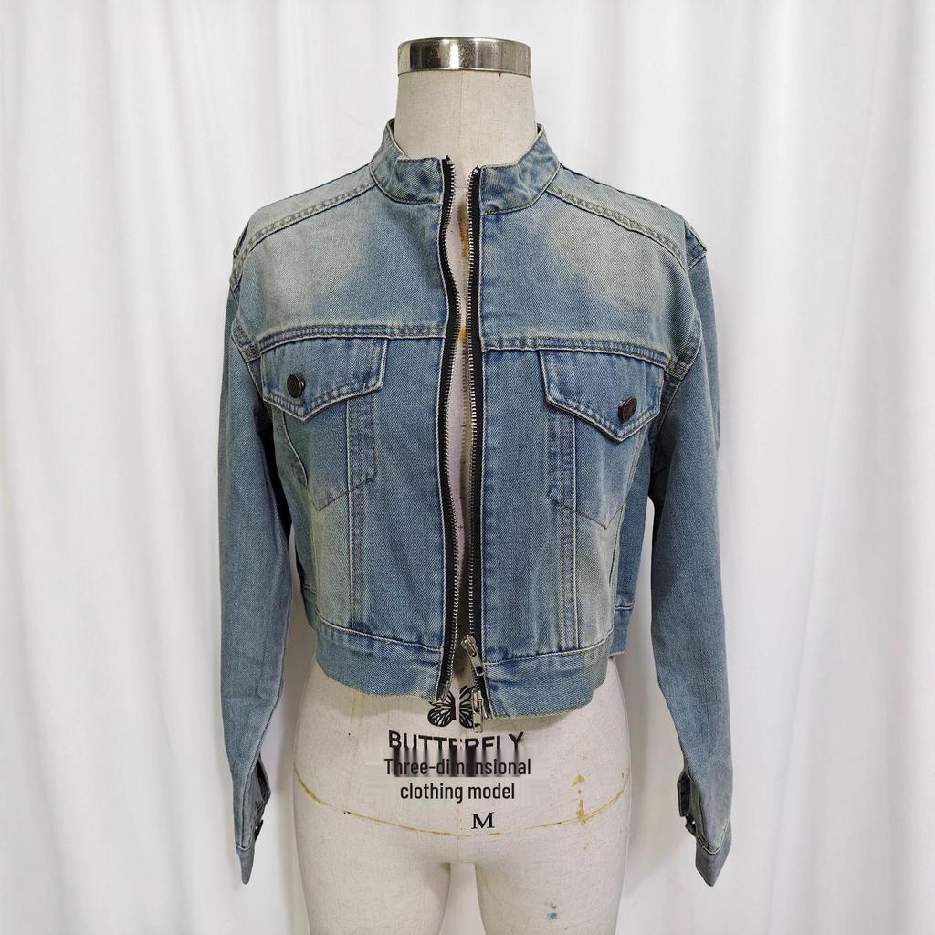 Chaqueta Vaquera Corta de Moda Europea-Americana para Mujer Primavera 2026 S239