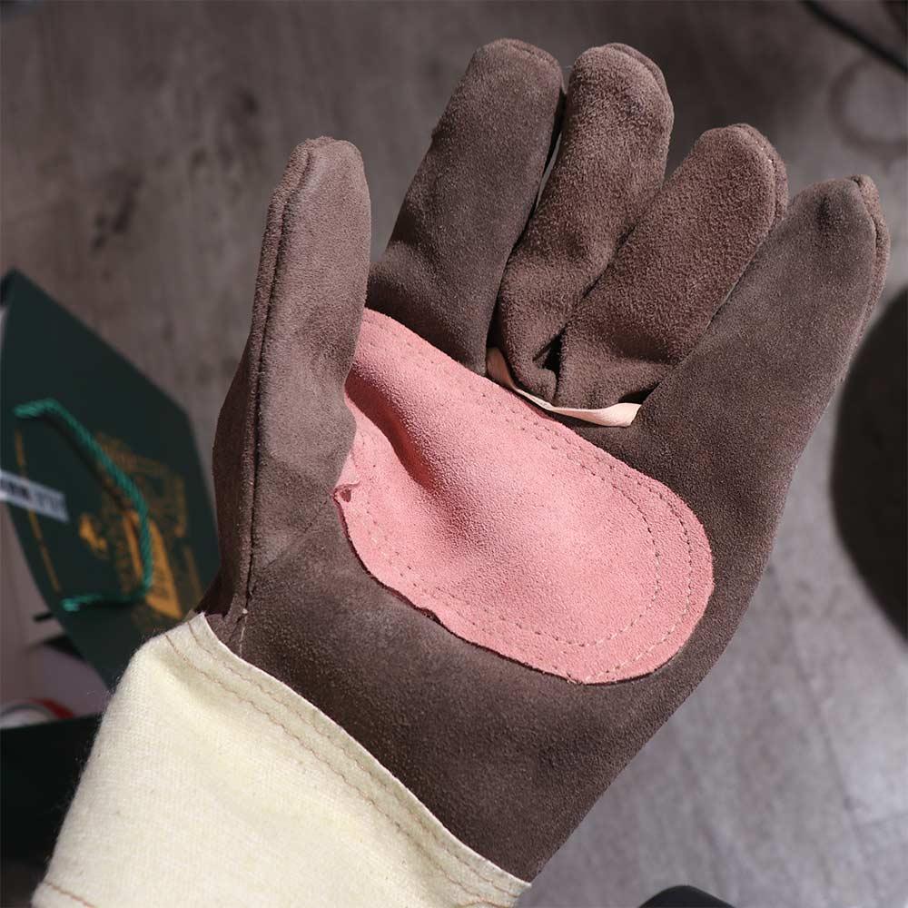 1 Pair Abrasion Resistant Leather Work Gloves Thickened Welder Gloves  Driving  Farm Garden Welding