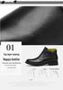 Men's High-Top Cowhide Boots - Autumn/Winter Casual Leather Shoes, Warm Velvet-Lined, Large Size