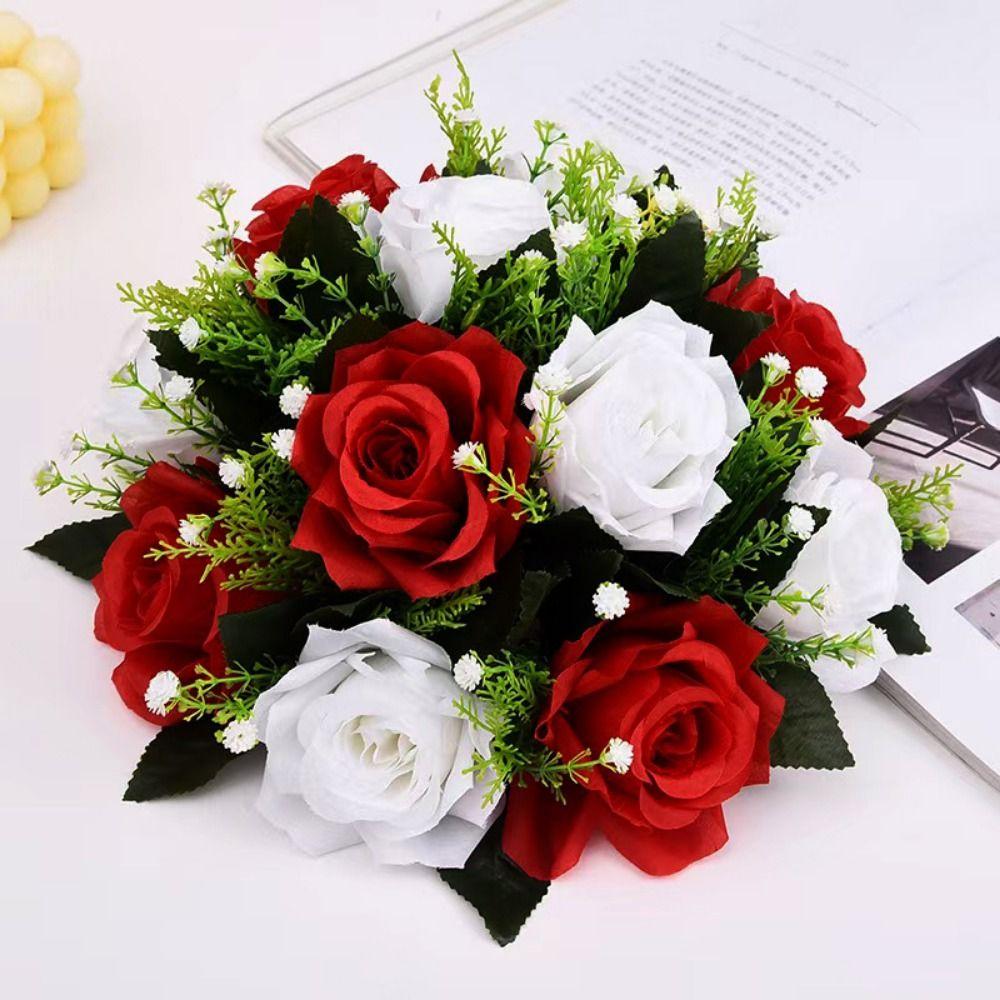 15 Heads Real Happy Flower Mini Photography Photo Gift Valentine's Day Flowers 10 Colors Rose Flowers Decorative Home Decorative