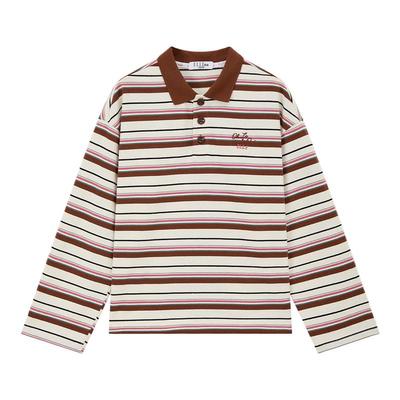ELLE KIDS Buntes gestreiftes Preppy-Poloshirt für Mädchen