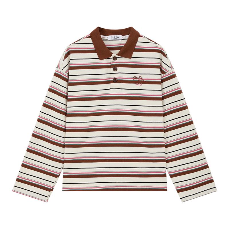 

ELLE KIDS Яркая полосатая преппи-поло для девочек 130
