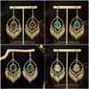 Geometric Tassel Pendant Ethnic Feather Tassel Attraction Earrings
