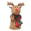 Electric Musical Reindeer Pull Cart Santa Figurine Christmas Decoration Table Decor Toy For Kids Holiday Stocking Stuffer Gift