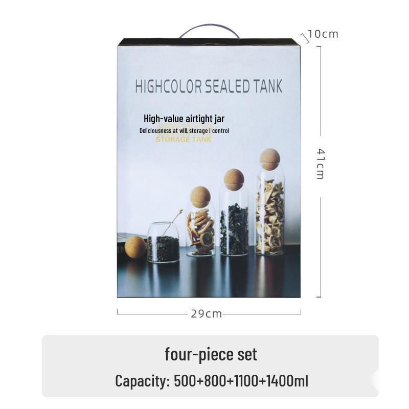 Cork Stopper Glass Jar for Coffee, Dried Fruit, and Grains Storage