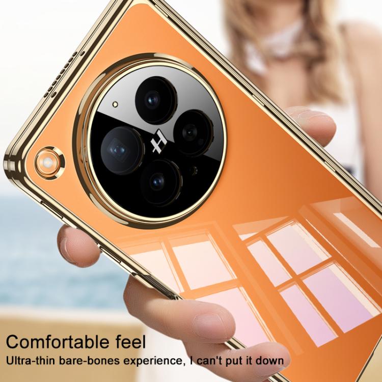 Phantom Magnetic Full Coverage TPU Phone Case For OPPO Find N6 5G, Plating Transparent Shockproof Anti-Scratch Protective Cover
