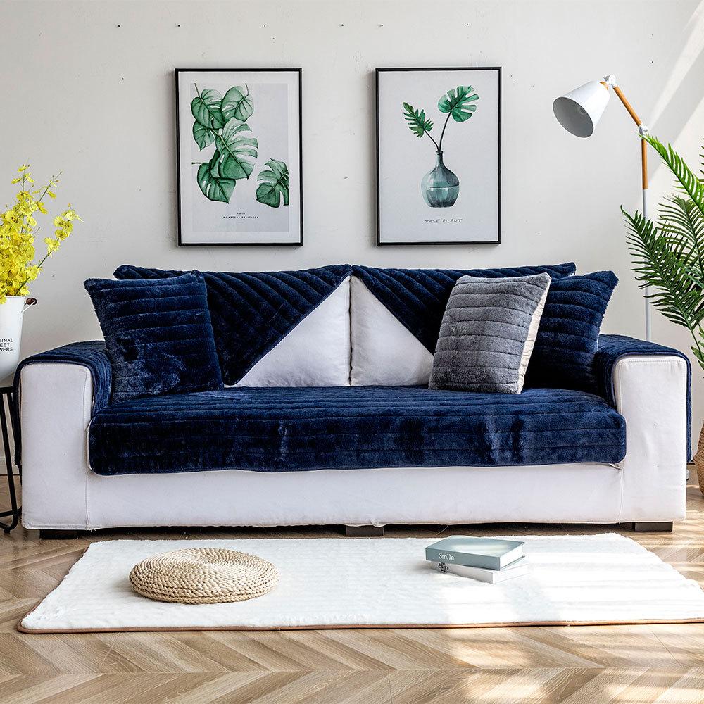 

Winter Minimalist Plush Straight Sofa Cushion Cover Soft Modern Simple Design for Living Room Decor 70*70