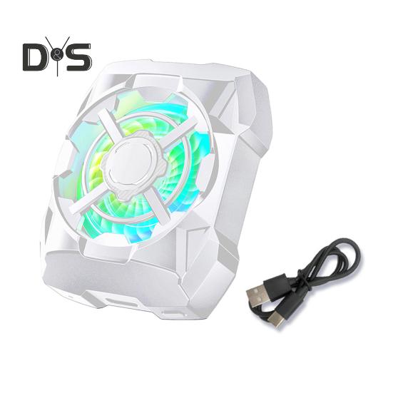 Rechargeable Phone Radiator Low-Noise Wireless Magnetic 3 Speeds Adjustable Gaming Phone Cooling Fan with LED Lights