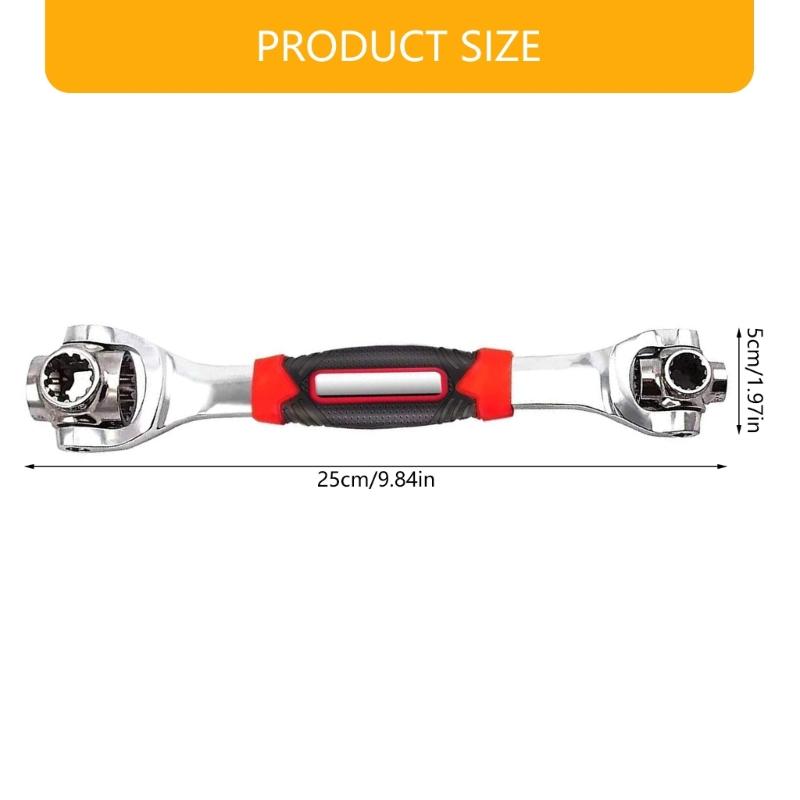 52 in 1 Rotating Ratchet Wrench Ergonomic Nonslip Handle Double Head Wrench for Tight Space and Mechanical Work